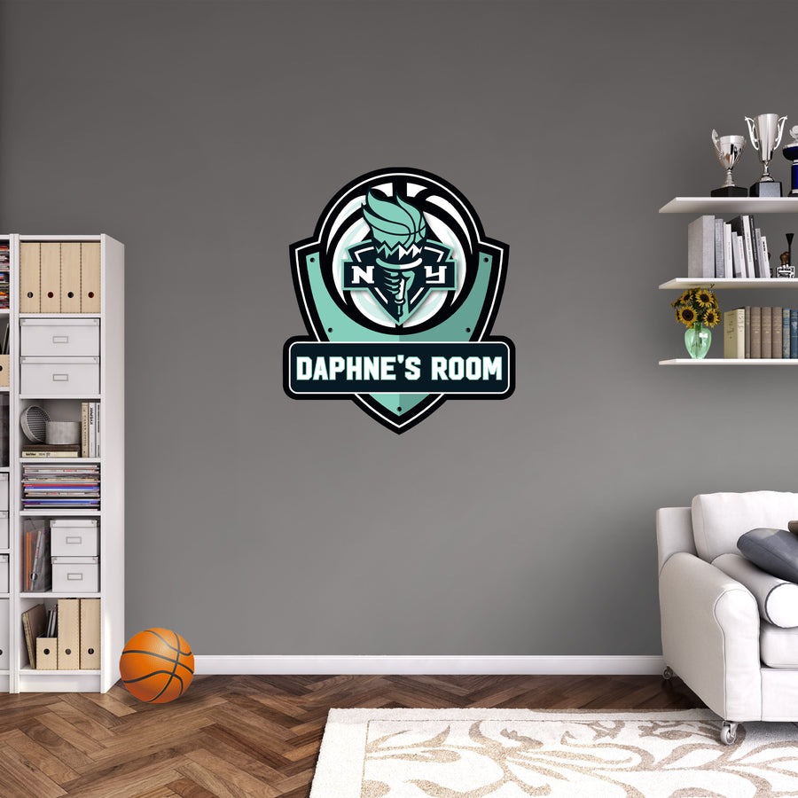 New York Liberty - Badge Logo - With Personalized Name - Official WNBA - Vinyl Transfer Decal