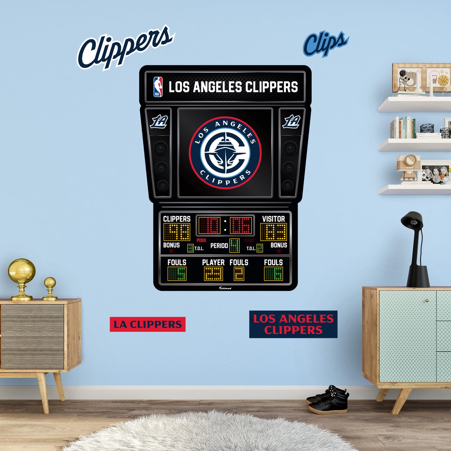 Los Angeles Clippers - RealBig Scoreboard Collection - Official NBA - Reusable Vinyl Wall Decals