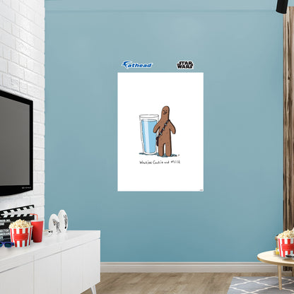 Wookiee Cookie and Milk Poster        - Officially Licensed Star Wars Removable     Adhesive Decal