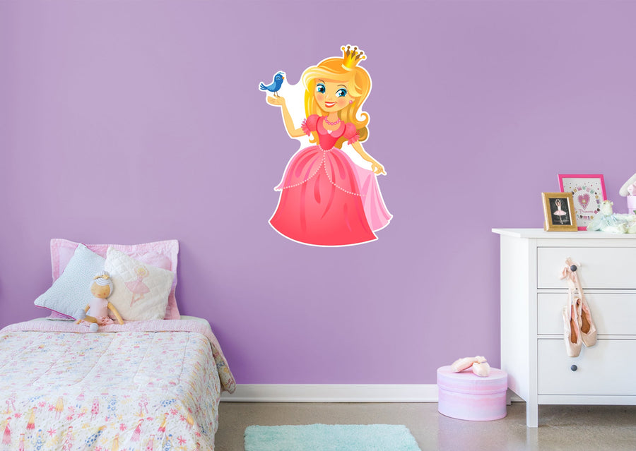 Nursery: Princess Princess with Bird Character        -   Removable Wall   Adhesive Decal