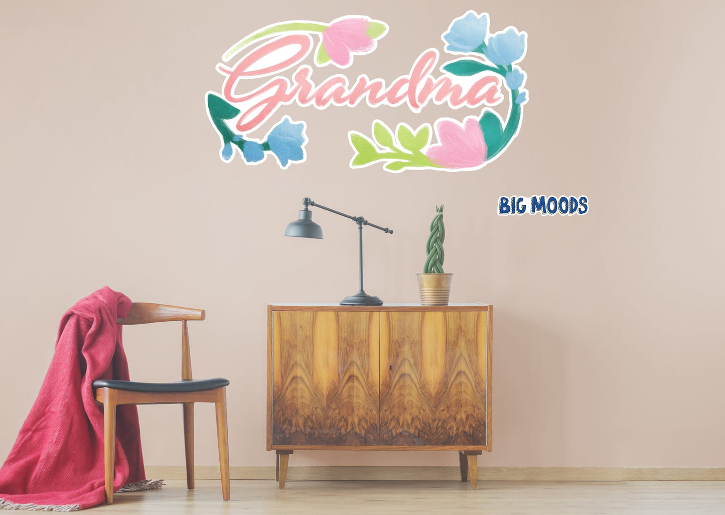 Grandma Pastel Cursive        - Officially Licensed Big Moods Removable     Adhesive Decal