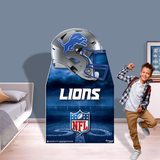 Detroit Lions:  Helmet  Life-Size   Foam Core Cutout  - Officially Licensed NFL    Stand Out