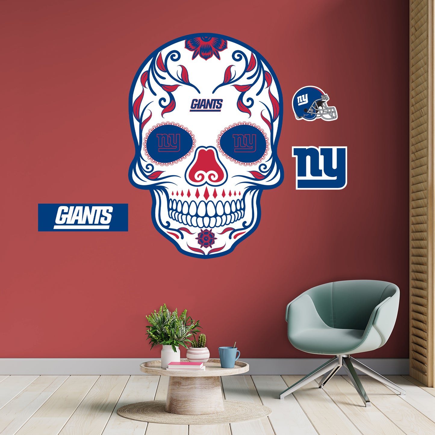 New York Giants:  2022 Skull        - Officially Licensed NFL Removable     Adhesive Decal