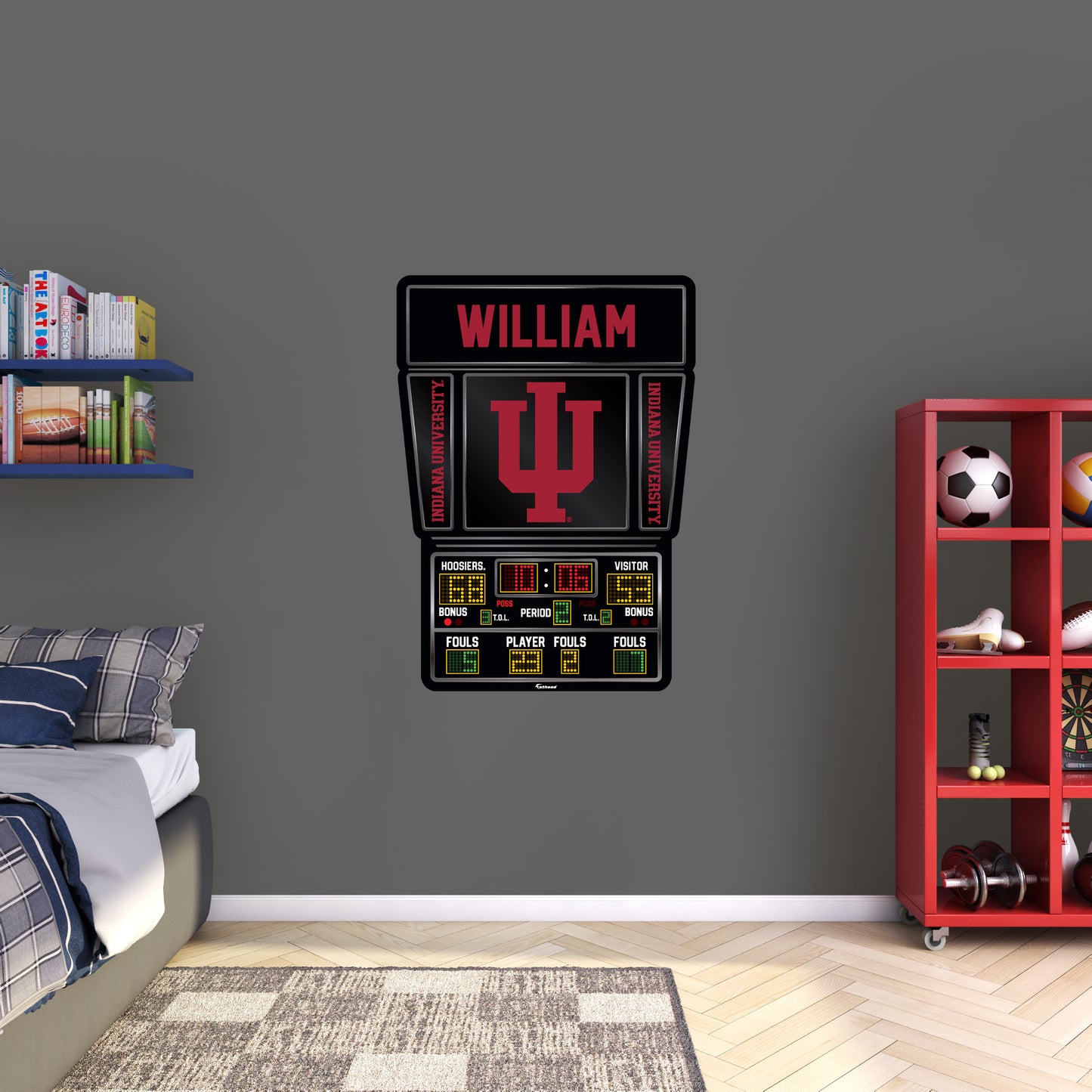 Indiana Hoosiers:  2023 Basketball Scoreboard Personalized Name        - Officially Licensed NCAA Removable     Adhesive Decal