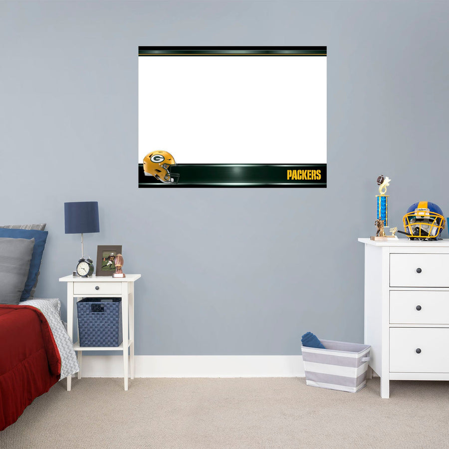 Green Bay Packers - Helmet - Dry Erase Whiteboard - Official NFL - Reusable Vinyl Wall Decal