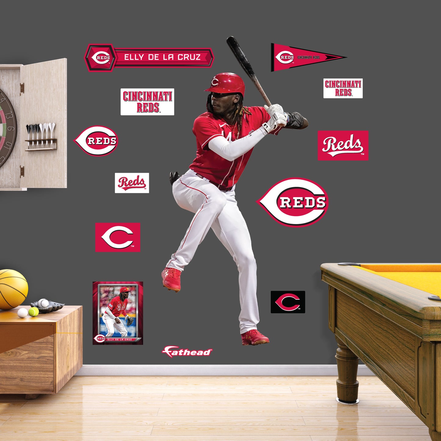 Cincinnati Reds: Elly De La Cruz 2023        - Officially Licensed MLB Removable     Adhesive Decal