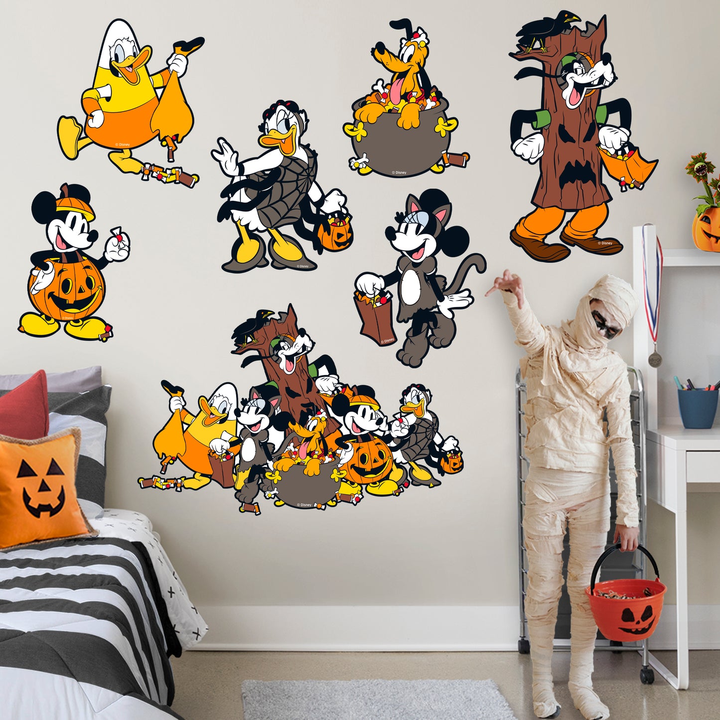Mickey and Friends: Halloween Candy Craving Halloween Collection        - Officially Licensed Disney Removable     Adhesive Decal