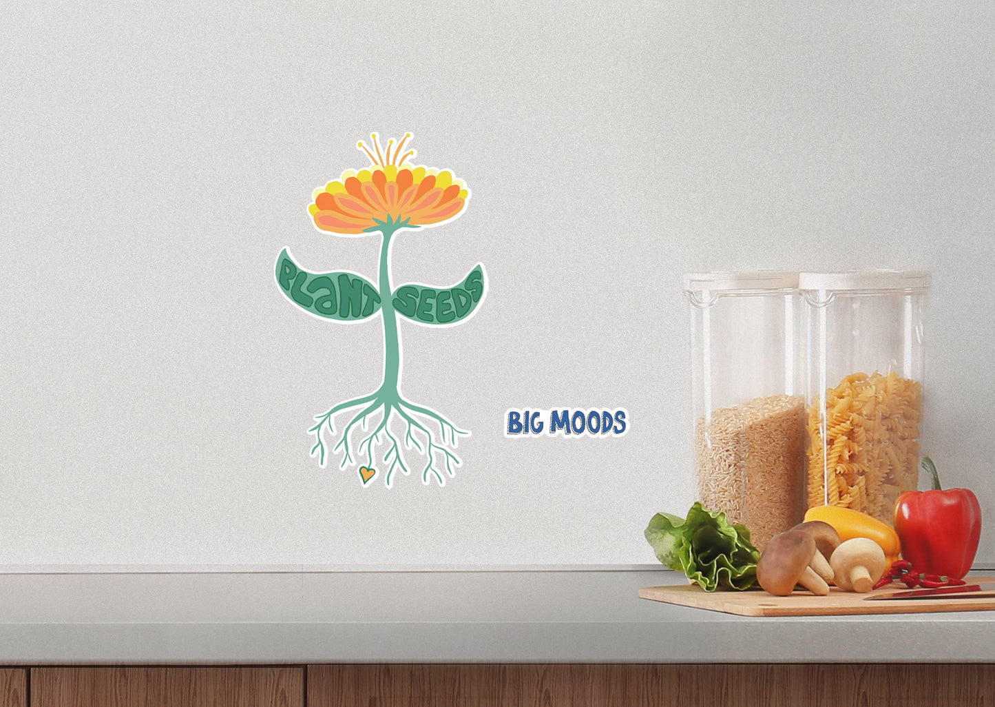 Plant Seeds Floral        - Officially Licensed Big Moods Removable     Adhesive Decal