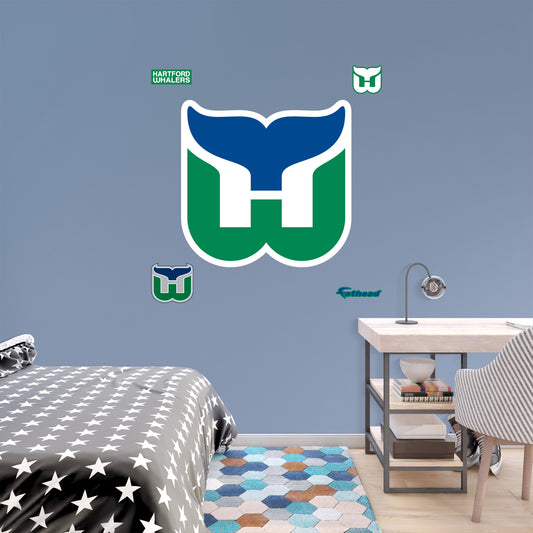 Hartford Whalers:  Vintage Logo        - Officially Licensed NHL Removable     Adhesive Decal