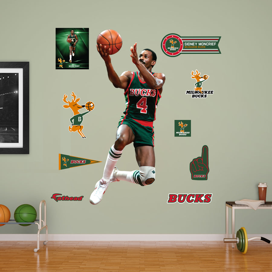 Sidney Moncrief - RealBig Legend Collection - Official NBA - Milwaukee Bucks - Reusable Vinyl Wall Decals