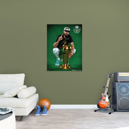 Derrick White - 2024 Champion Trophy - Peel & Stick Poster - Official NBA - Boston Celtics - Reusable Vinyl Wall Decal