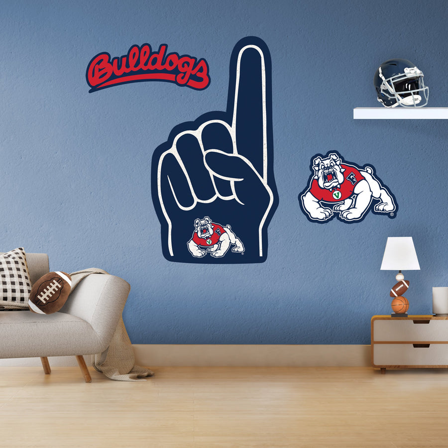 Fresno State Bulldogs - RealBig Foam Finger Collection - Official NCAA - Reusable Vinyl Wall Decals