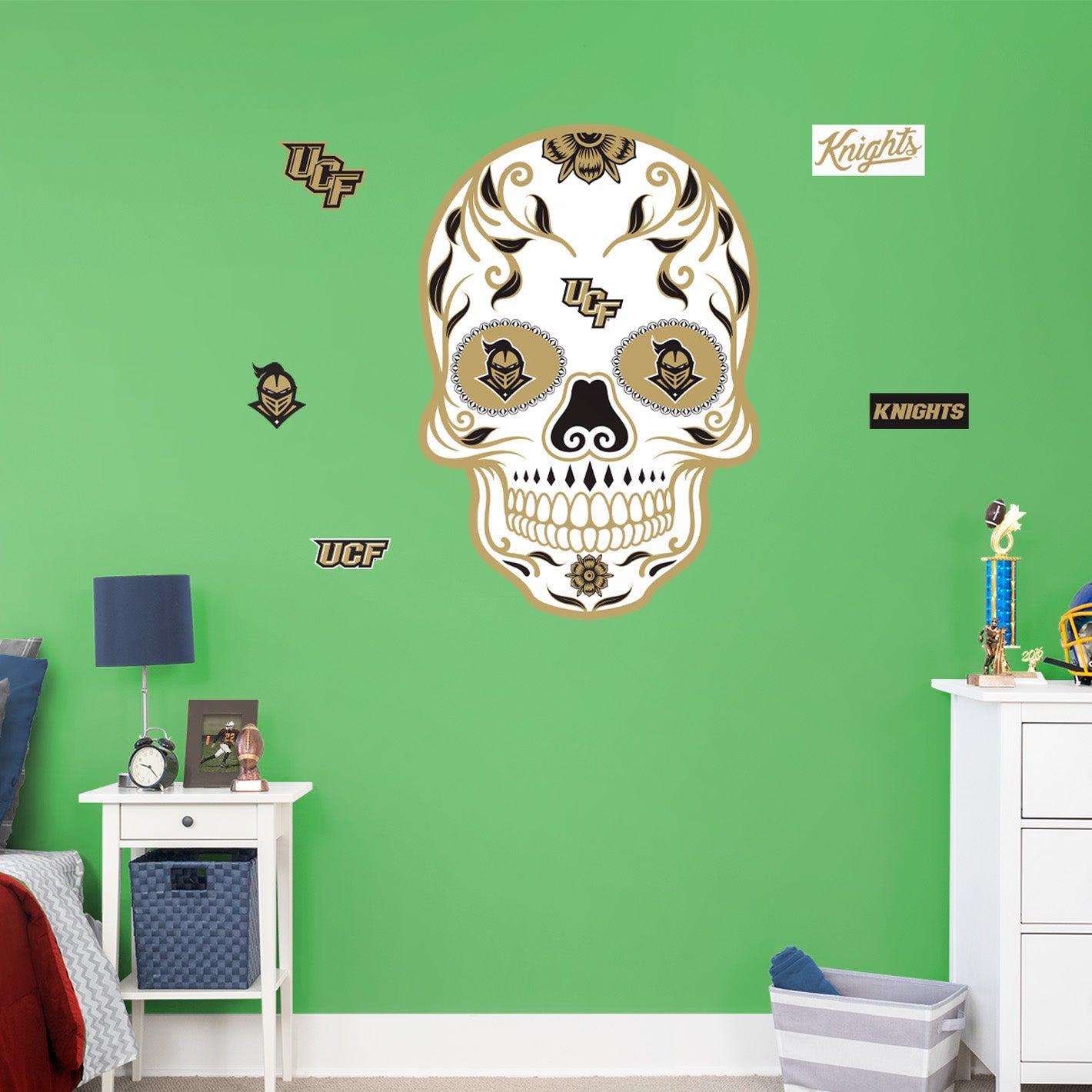 UCF Knights - RealBig Sugar Skull Collection - Official NCAA - Reusable Vinyl Wall Decals