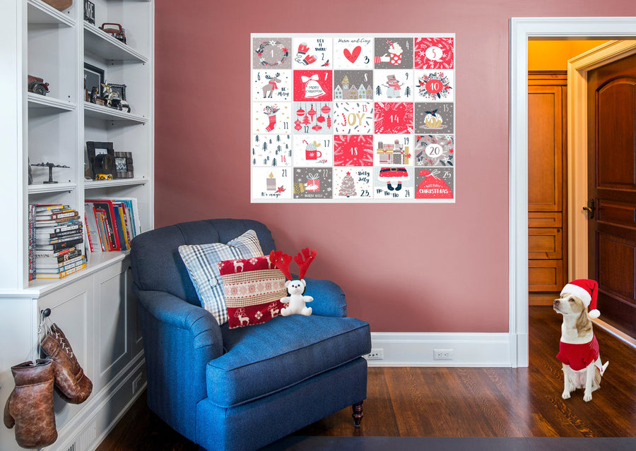 Christmas:  Warm and Cozy Calendar Dry Erase        -   Removable     Adhesive Decal