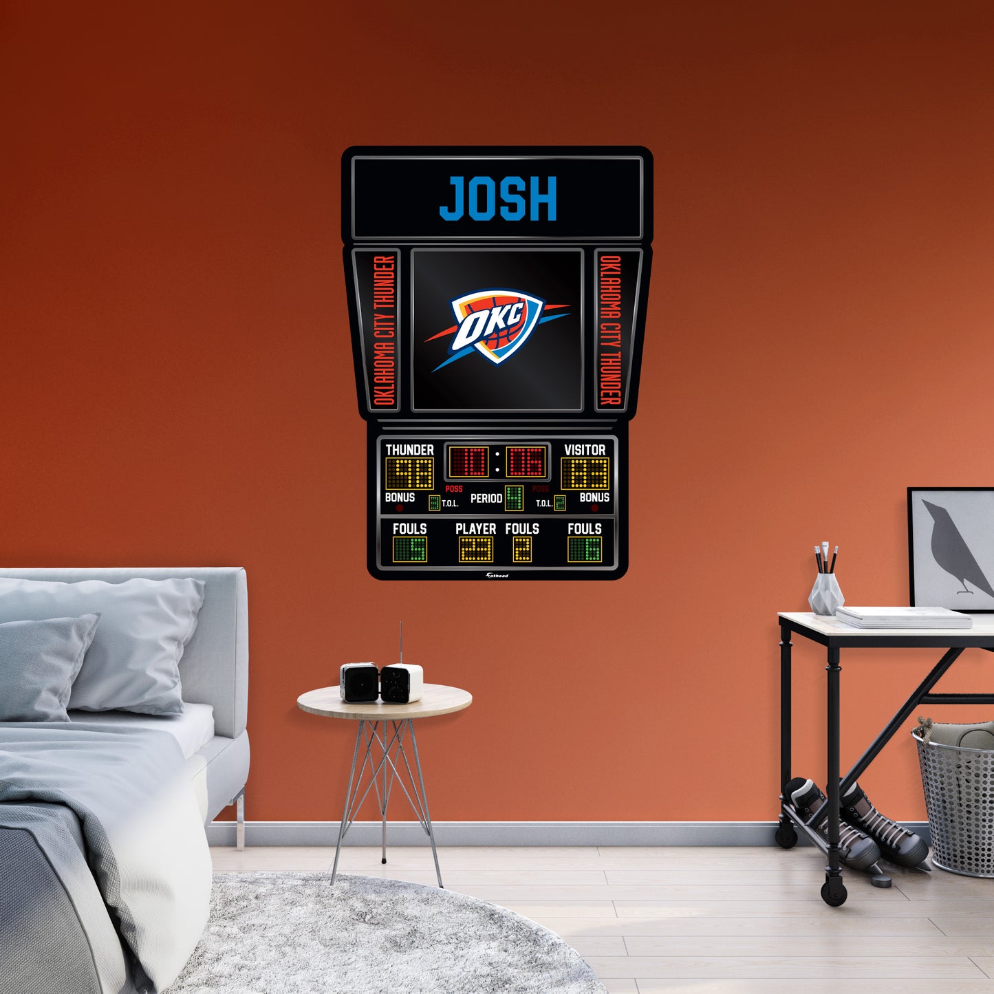 Oklahoma City Thunder:  2023 Scoreboard Personalized Name        - Officially Licensed NBA Removable     Adhesive Decal
