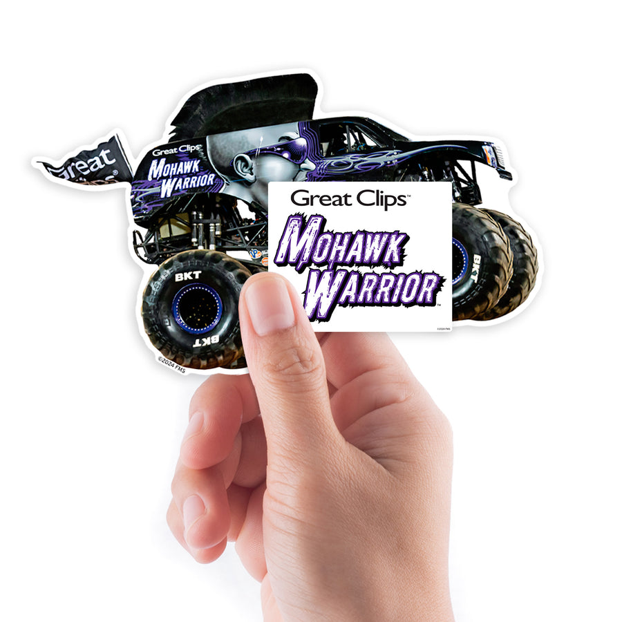 Mohawk Warrior - 5 Minis (Mixed Sizes) - Official Monster Jam - Reusable Vinyl Decals