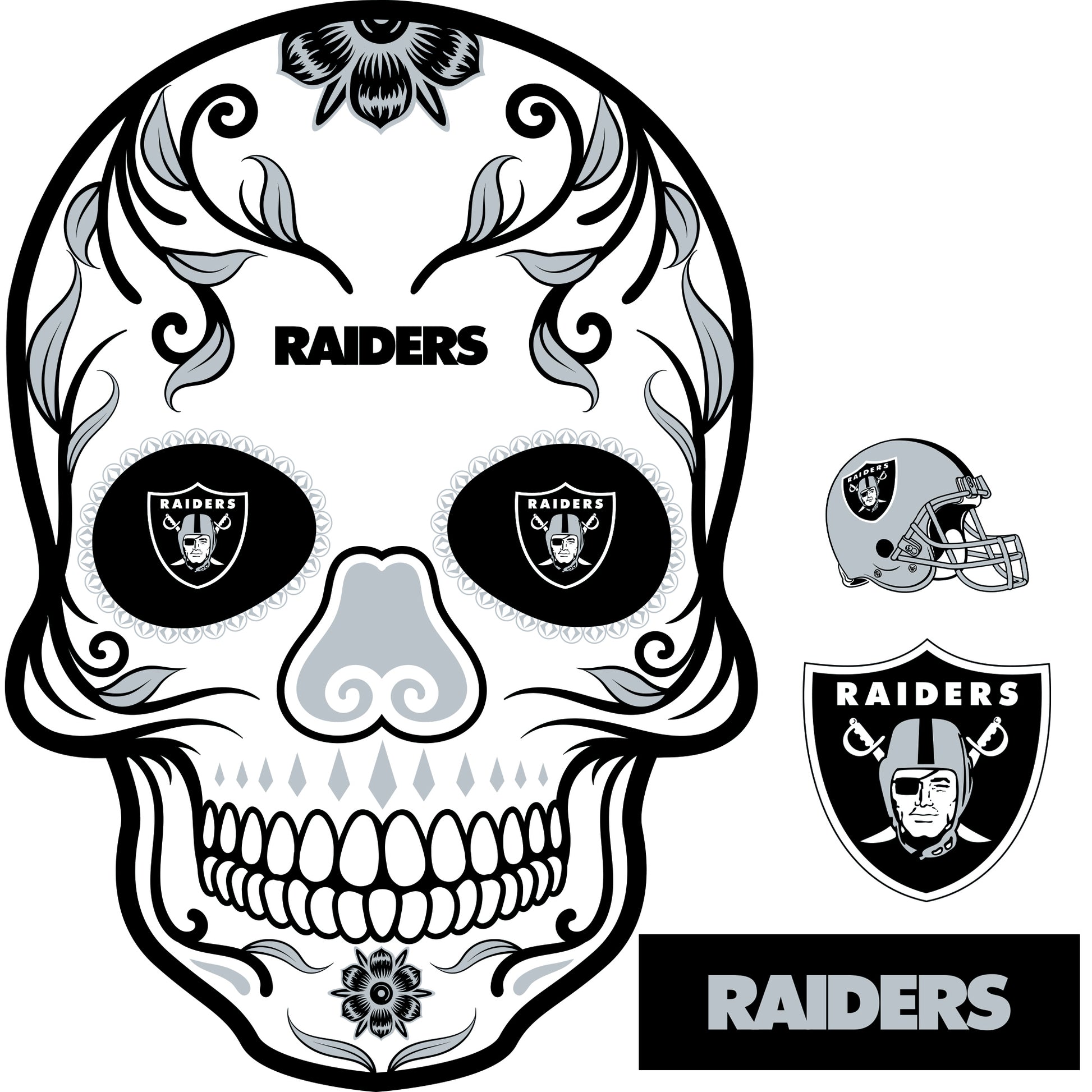 Las Vegas Raiders: 2022 Skull - Officially Licensed NFL Removable