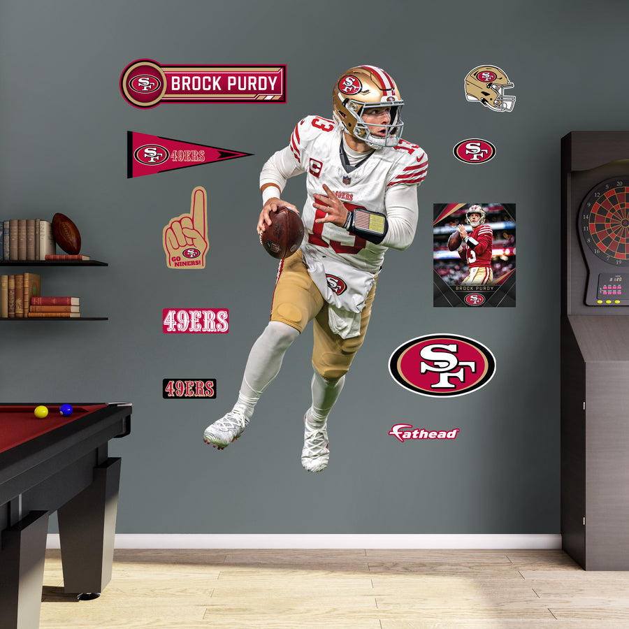 Brock Purdy - RealBig Away Collection - Official NFL - San Francisco 49ers - Reusable Vinyl Wall Decals