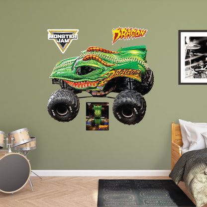 Dragon         - Officially Licensed Monster Jam Removable     Adhesive Decal