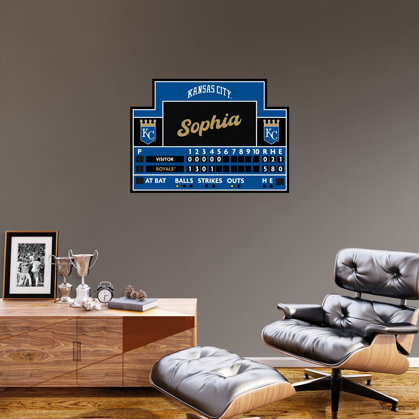 Kansas City Royals: Scoreboard Personalized Name        - Officially Licensed MLB Removable     Adhesive Decal