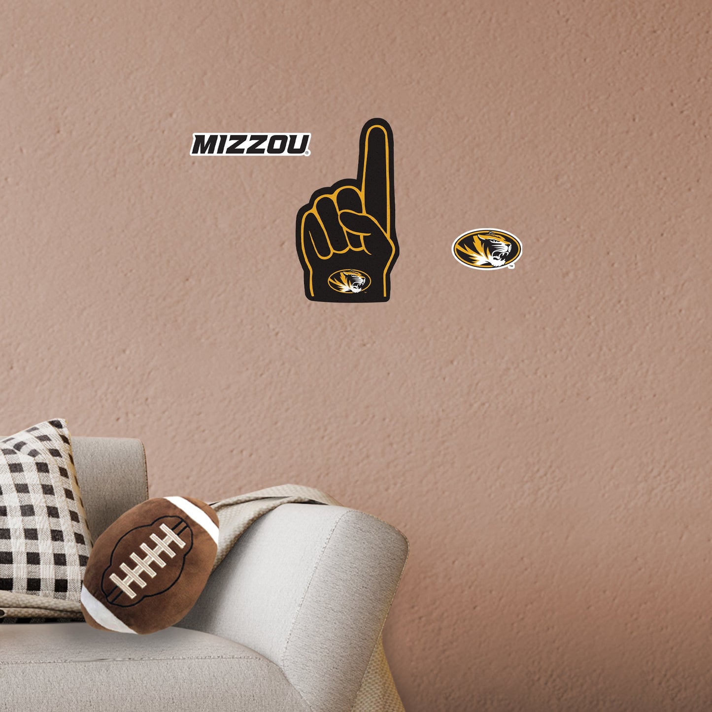 Missouri Tigers - RealBig Foam Finger Collection - Official NCAA - Reusable Vinyl Wall Decals