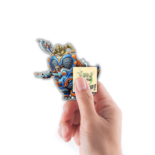Mech Strike: Mechasaurs: Groot and Rocket Minis        - Officially Licensed Marvel Removable     Adhesive Decal