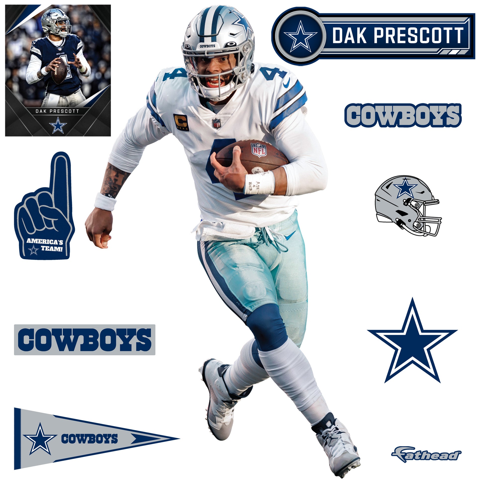 Dallas Cowboys: Dak Prescott - Officially Licensed NFL Removable Adhes –  Fathead