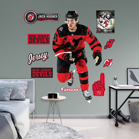 New Jersey Devils: Jack Hughes Stadium Series        - Officially Licensed NHL Removable     Adhesive Decal