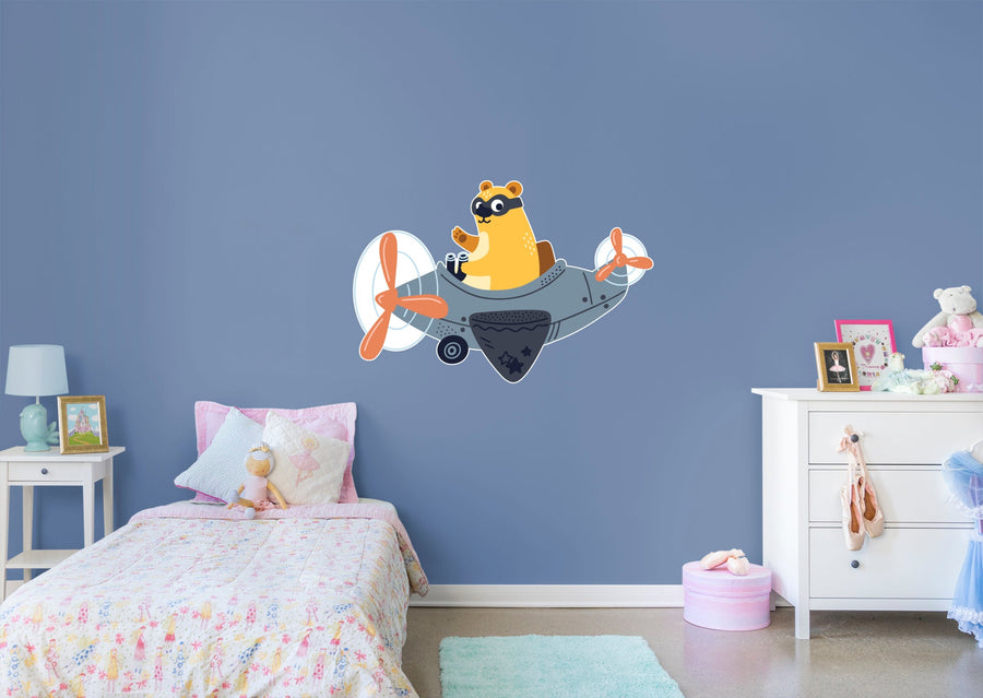 Nursery: Planes Bear Icon        -   Removable     Adhesive Decal