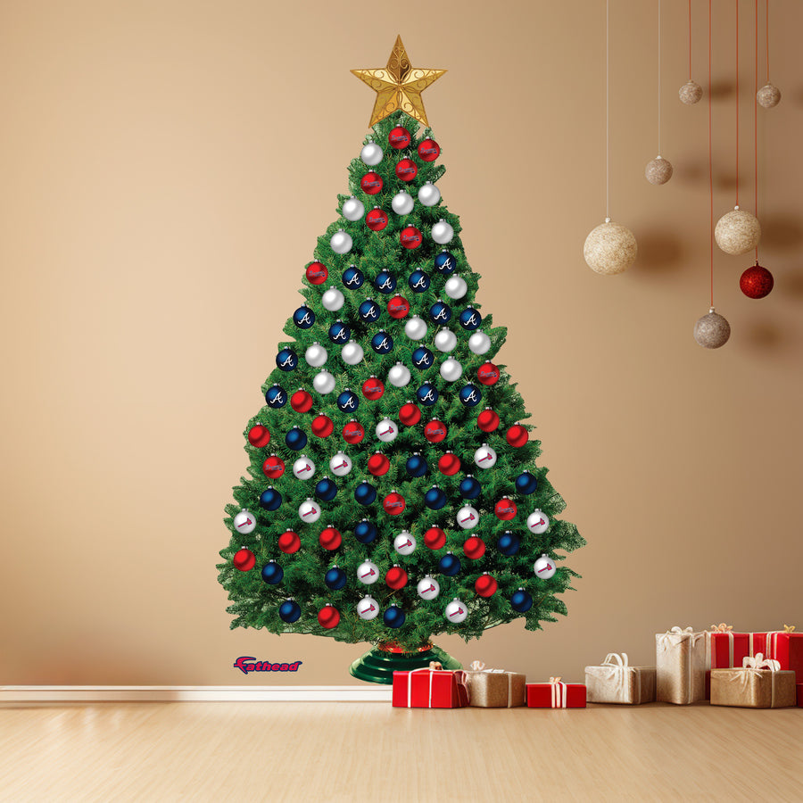 Atlanta Braves - Decorate Your Own Christmas Tree - Official MLB - Reusable Vinyl Wall Decals