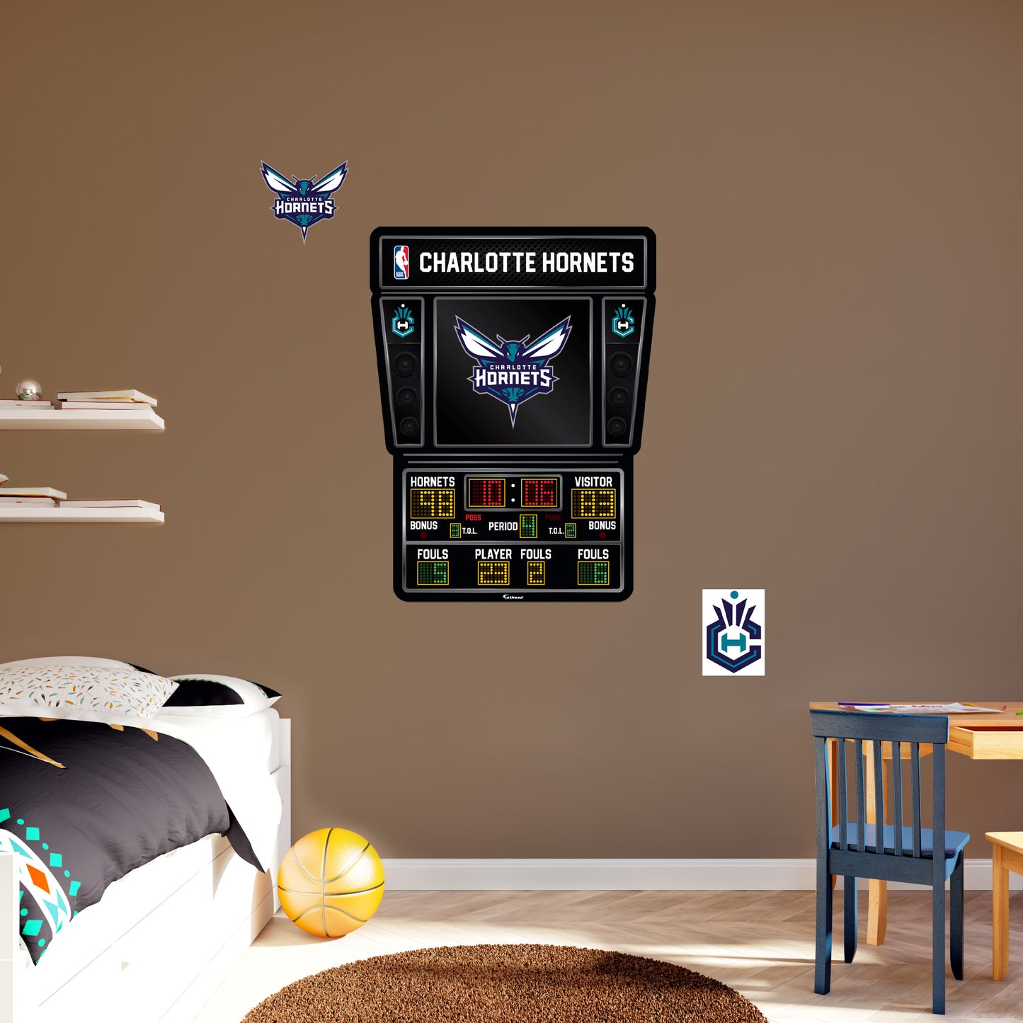 Charlotte Hornets - RealBig Scoreboard Collection - Official NBA - Reusable Vinyl Wall Decals