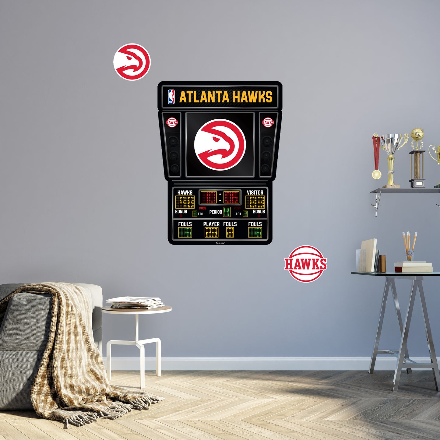 Atlanta Hawks - RealBig Scoreboard Collection - Official NBA - Reusable Vinyl Wall Decals