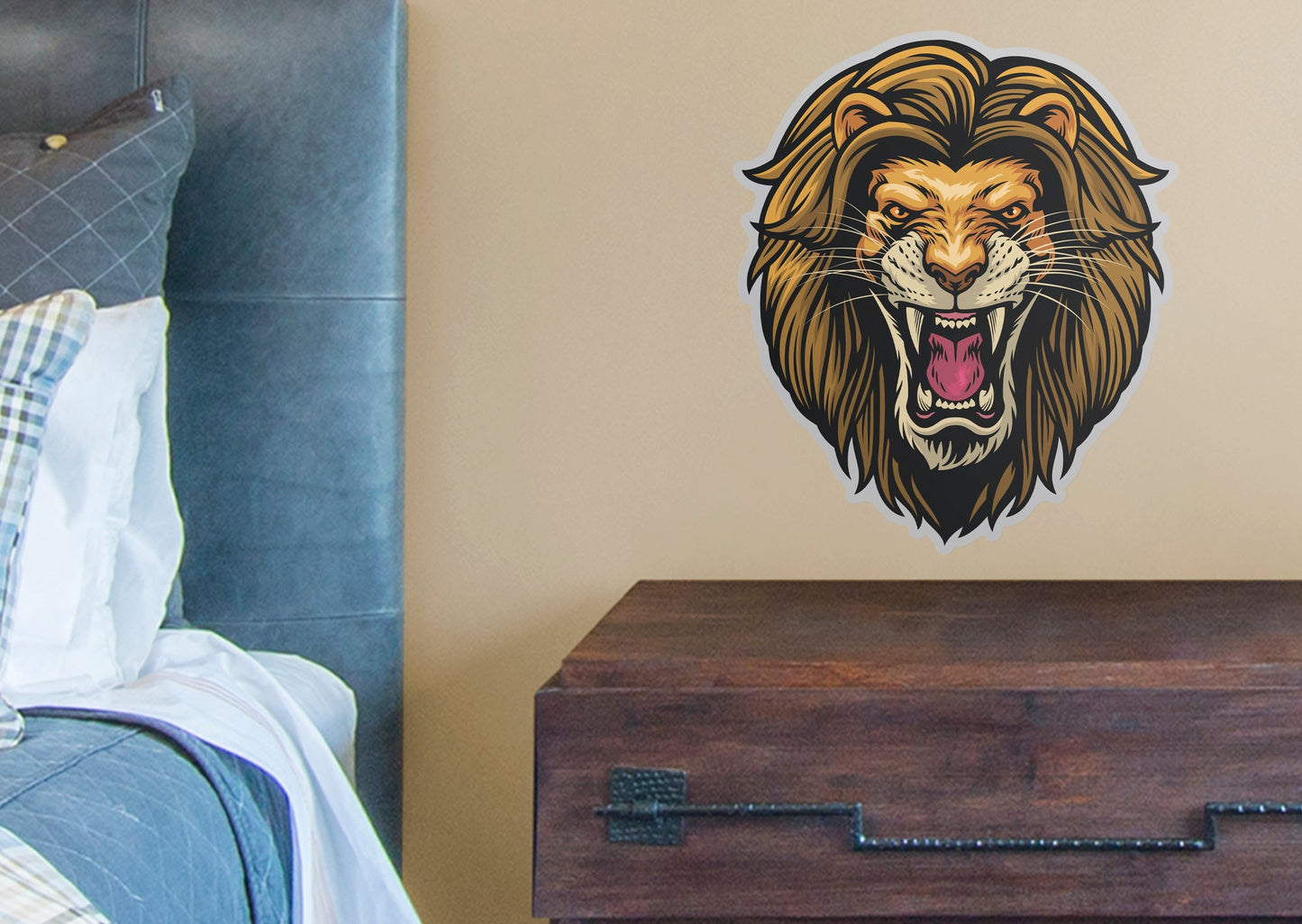 Jungle:  Angry Lion Icon        -   Removable     Adhesive Decal