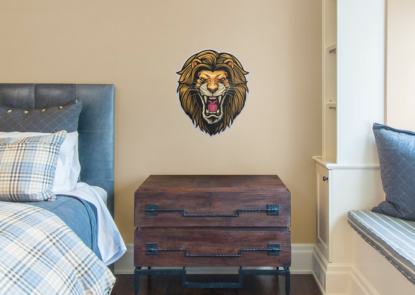 Jungle:  Angry Lion Icon        -   Removable     Adhesive Decal