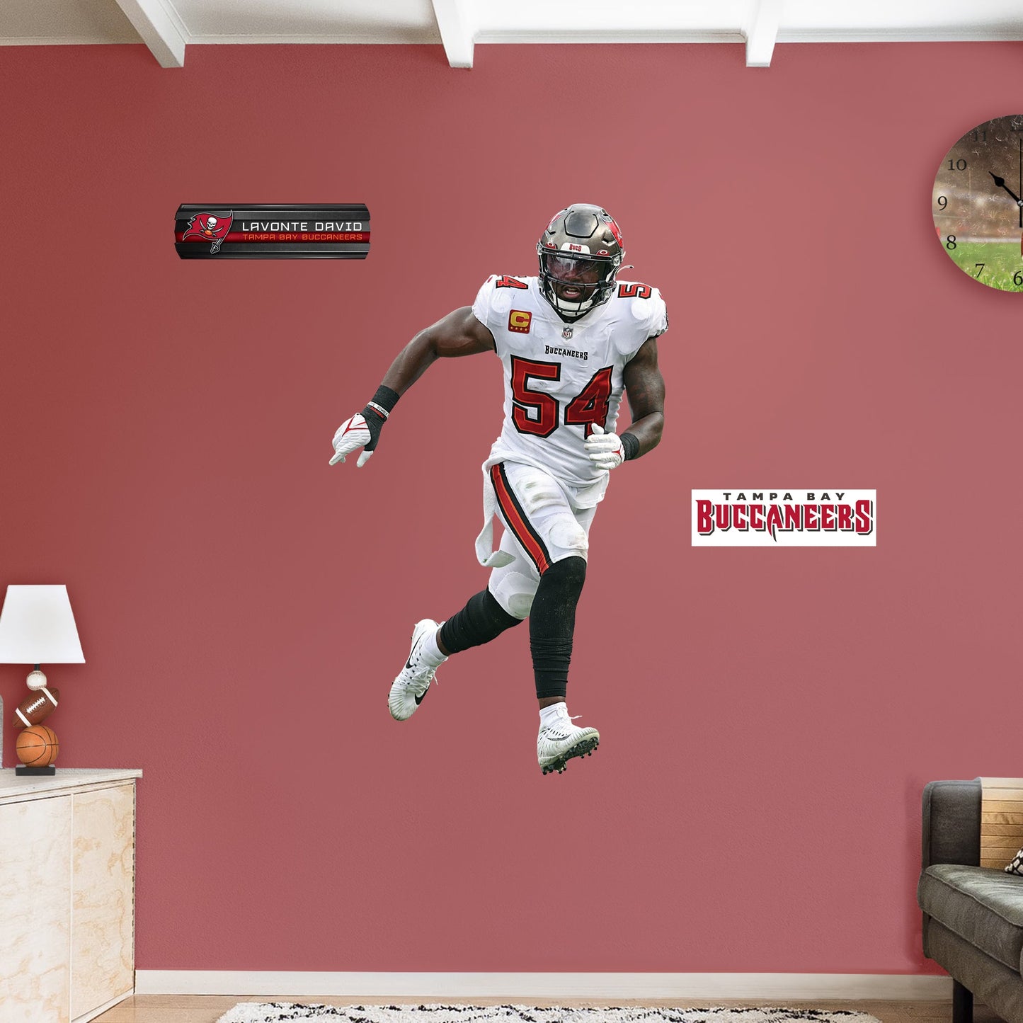 Tampa Bay Buccaneers: Lavonte David         - Officially Licensed NFL Removable     Adhesive Decal