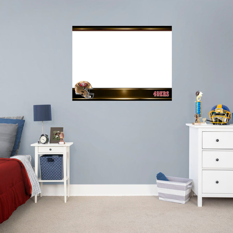 San Francisco 49ers - Helmet - Dry Erase Whiteboard - Official NFL - Reusable Vinyl Wall Decal