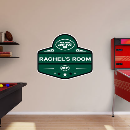 New York Jets:   Badge Personalized Name        - Officially Licensed NFL Removable     Adhesive Decal
