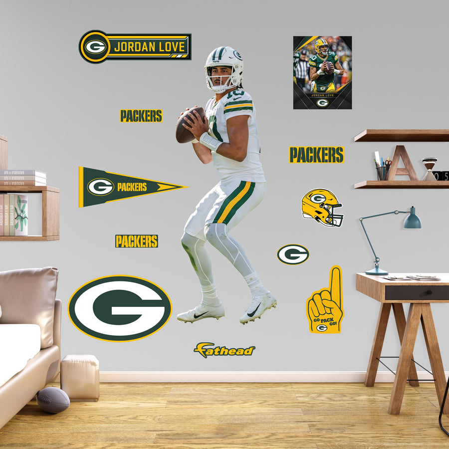 Jordan Love - RealBig Winter Warning Collection - Official NFL - Green Bay Packers - Reusable Vinyl Wall Decals