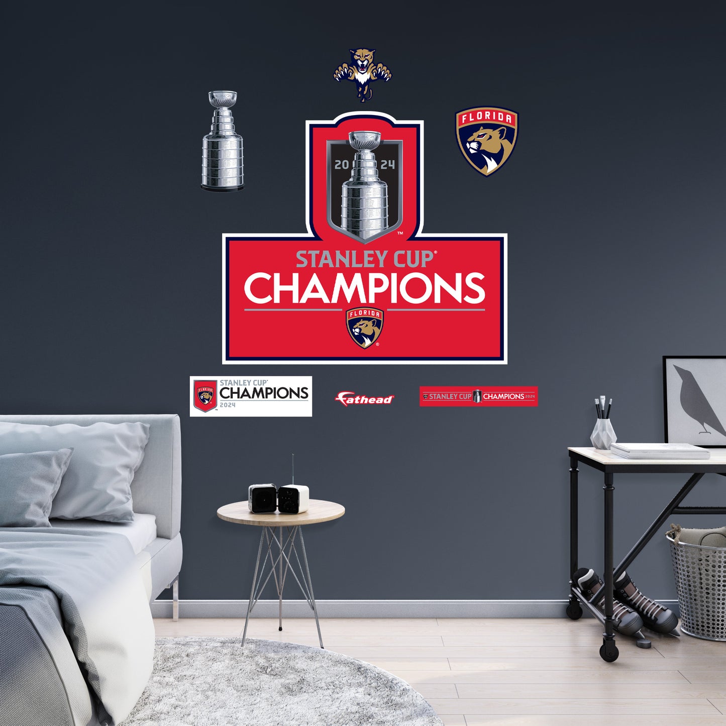 Florida Panthers:  2024 Stanley Cup Champions Logo        - Officially Licensed NHL Removable     Adhesive Decal