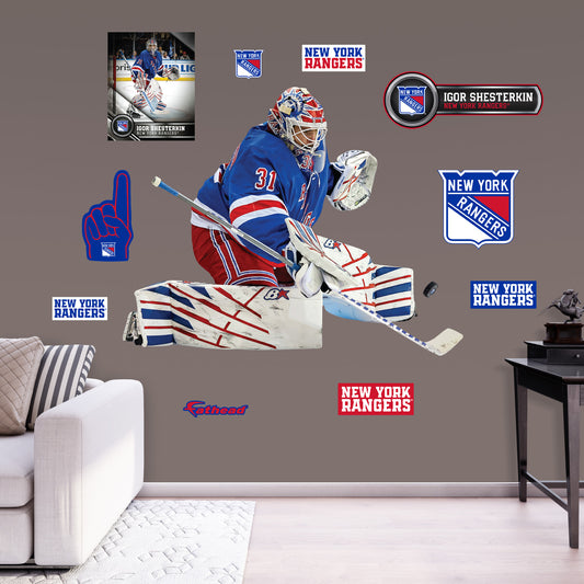 New York Rangers: Igor Shesterkin         - Officially Licensed NHL Removable     Adhesive Decal