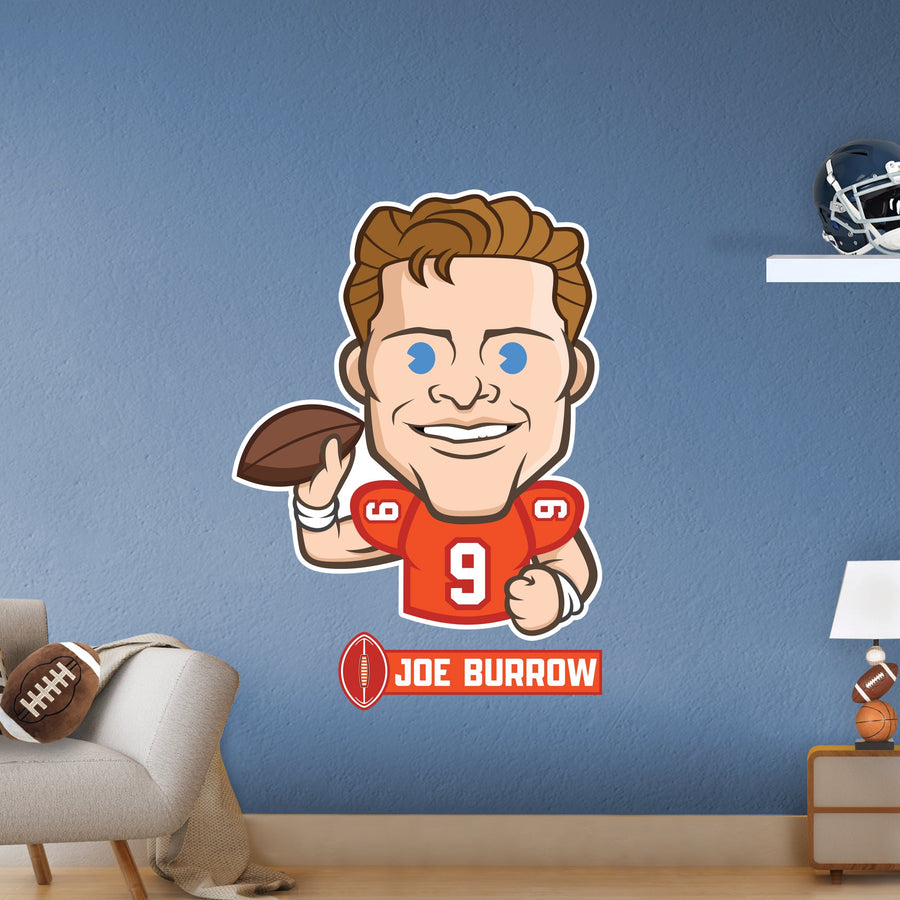 Joe Burrow Emoji - RealBig Collection - Official NFLPA - Cincinnati Bengals - Reusable Vinyl Wall Decals