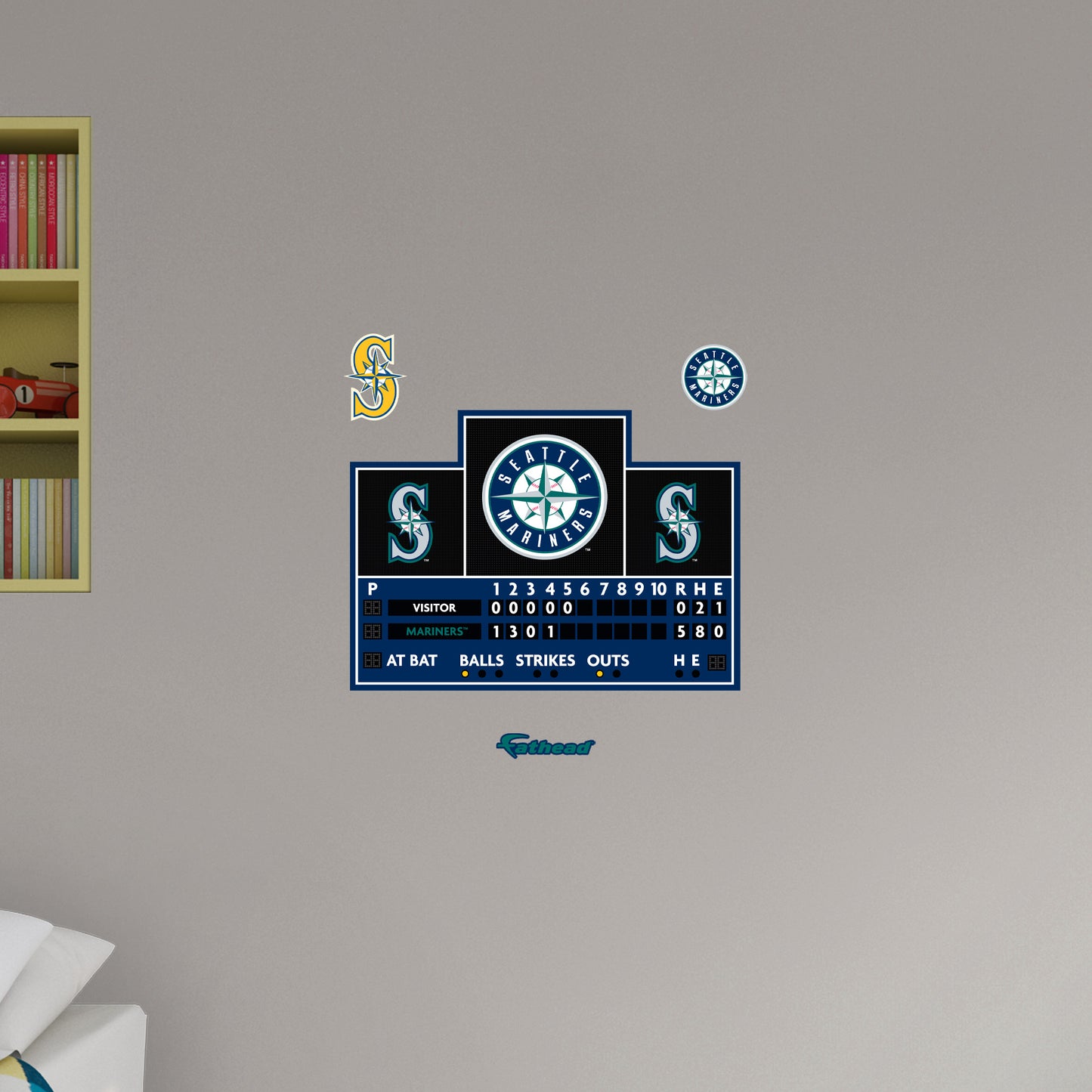 Seattle Mariners:  Scoreboard        - Officially Licensed MLB Removable     Adhesive Decal