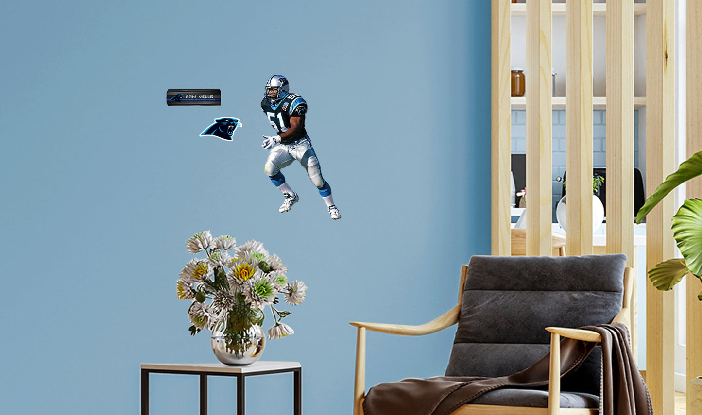 Carolina Panthers: Sam Mills  Legend        - Officially Licensed NFL Removable Wall   Adhesive Decal
