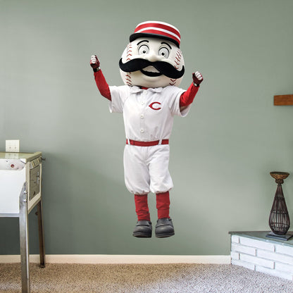 Mr. Redlegs Mascot - RealBig Collection - Official MLB - Cincinnati Reds - Reusable Vinyl Wall Decals