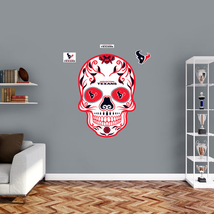 Houston Texans - RealBig Skull Collection - Official NFL - Reusable Vinyl Wall Decals