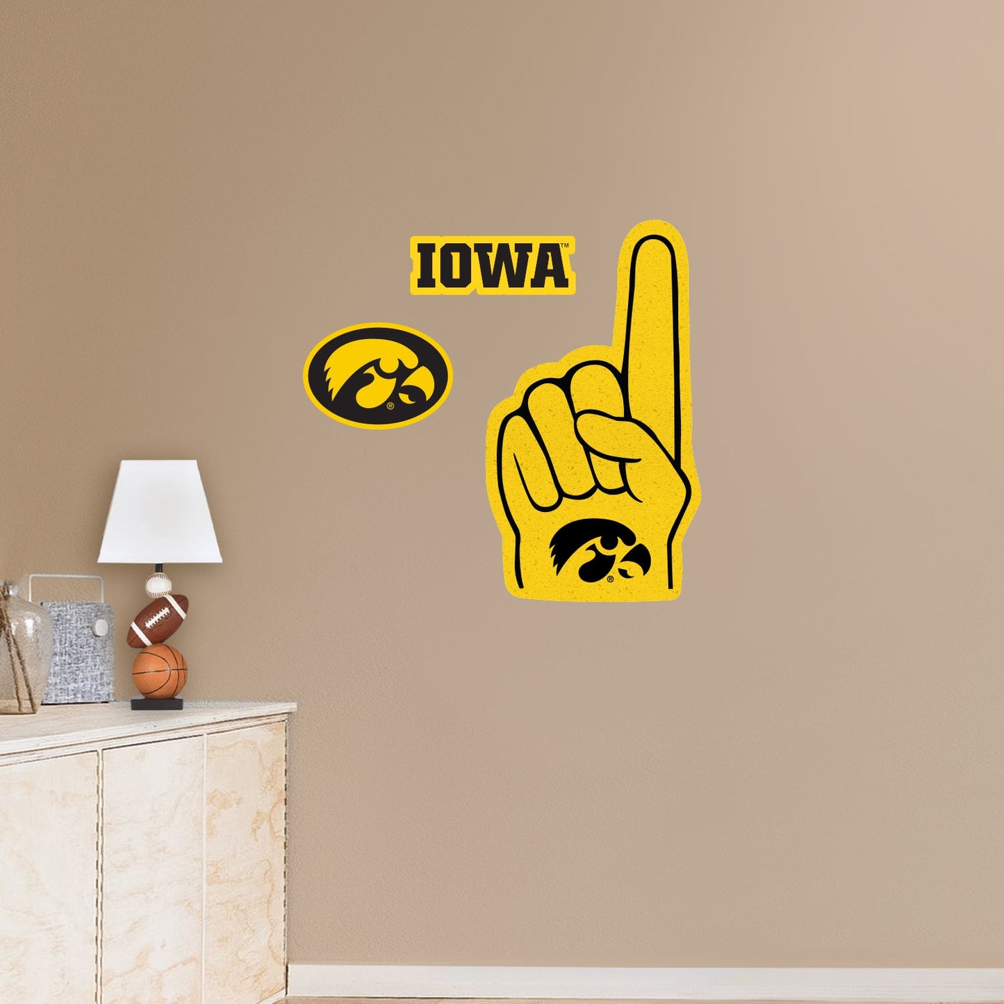 Iowa Hawkeyes:    Foam Finger        - Officially Licensed NCAA Removable     Adhesive Decal