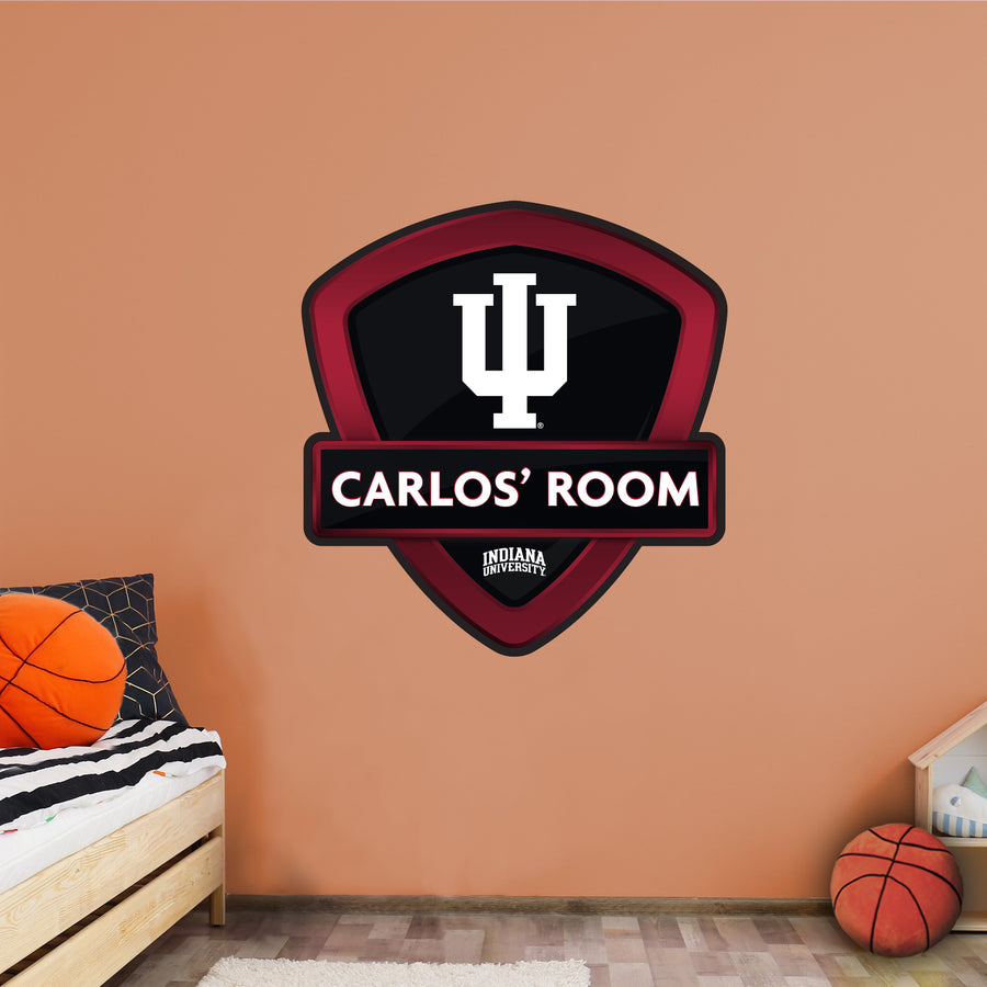 Indiana Hoosiers - Badge - With Personalized Name - Official NCAA - Removable Adhesive Decal