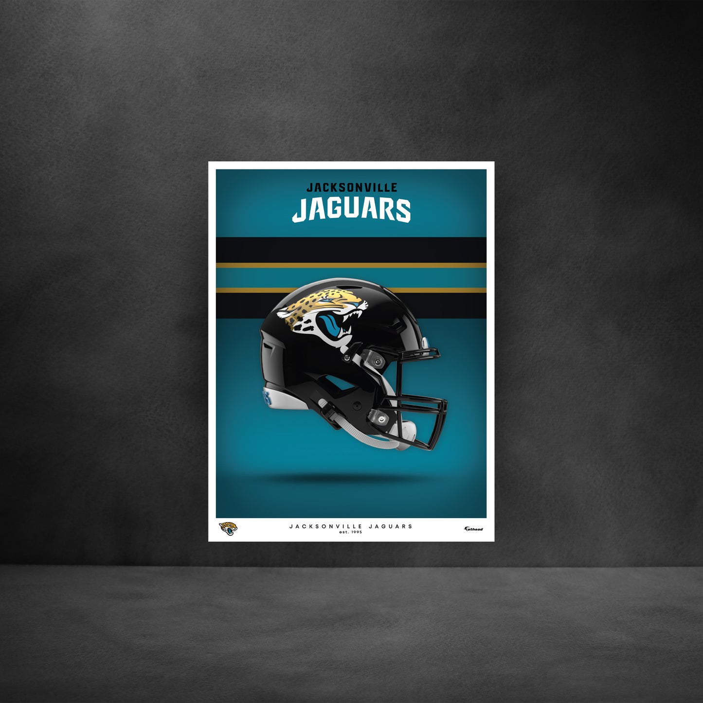 Jacksonville Jaguars - Helmet Series - Peel & Stick Poster - Official NFL - Reusable Vinyl Wall Decal