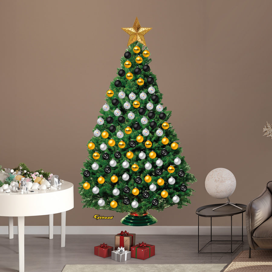 Pittsburgh Steelers - Decorate Your Own Christmas Tree - Official NFL - Reusable Vinyl Wall Decals