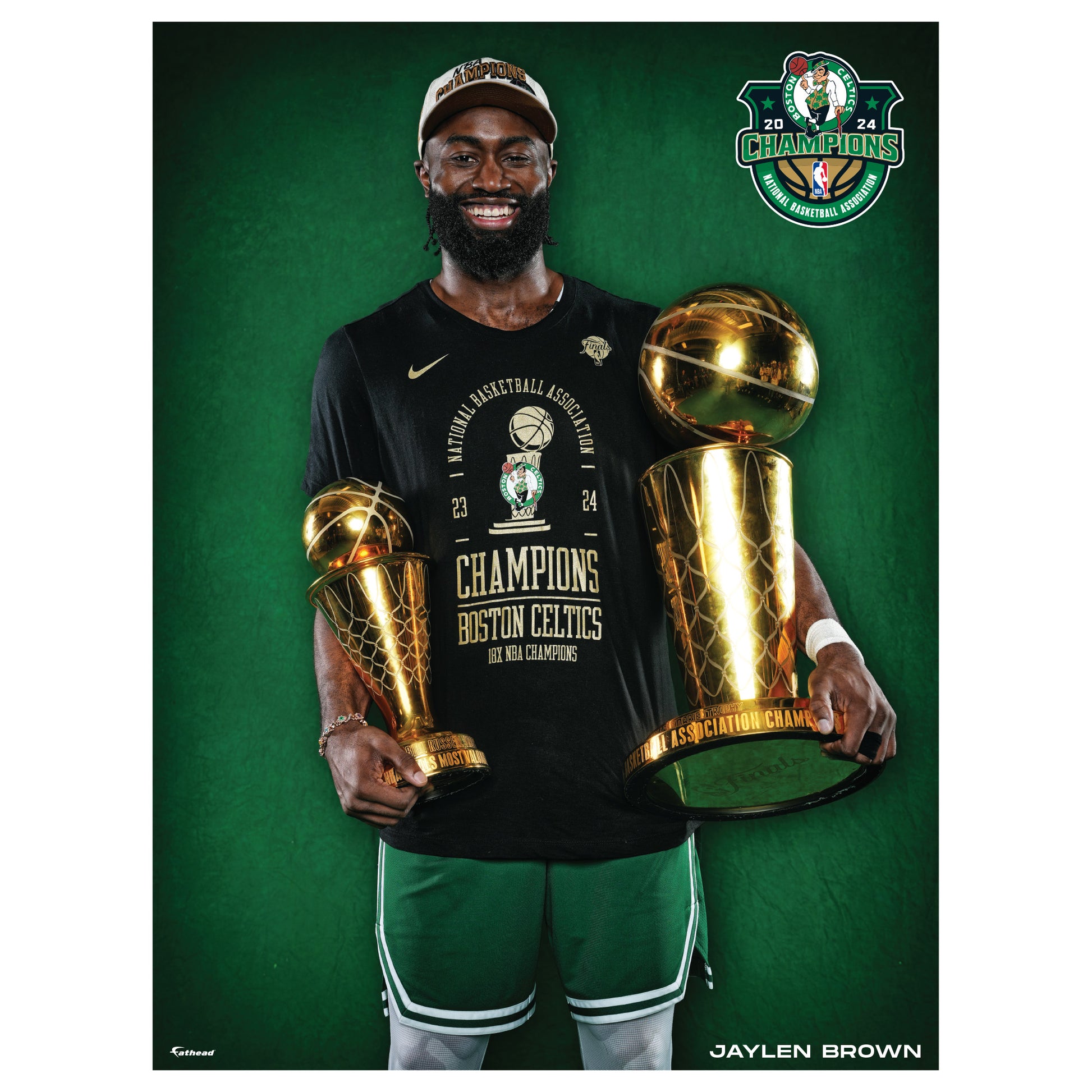 Boston Celtics: Jaylen Brown 2024 Champion Trophies Poster - Officiall –  Fathead